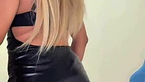 hot trans babe in black lingerie flaunts her rich tits