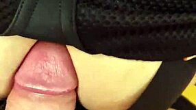 Fit girl with perfect boobs gives slow blowjob masturbates then takes standing doggy