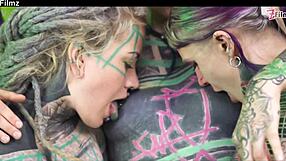 omg these three tattooed lesbians gape asses prolapse and swap cum first time anal