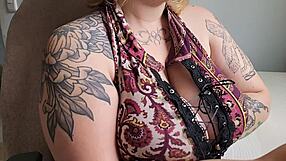 office friend lets you stare at her huge saggy tits and hairy pussy