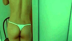 latina with natural tits gropes herself dirty talking to camera