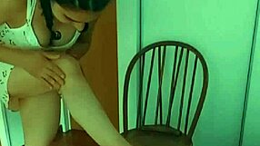 latina with natural tits gropes herself dirty talking to camera