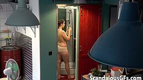 imagine catching your stunning girlfriend totally nude in the shower mirror