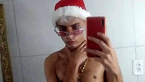 he strokes his cock on Christmas Eve before the family dinner