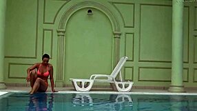 Does Hungarian Milf Sazan Tease Her Big Tits Underwater in Pool?
