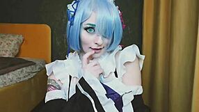 i can't stop shoving long toys up my tight rem maid ass... re zero cosplay