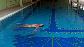 Does Hungarian Milf Sazan Tease Her Big Tits Underwater in Pool?