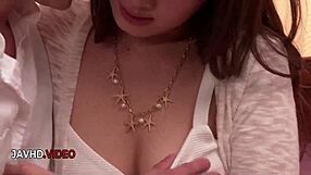 eri hosaka's massive boobs bounce during her steamy jav creampie pounding.