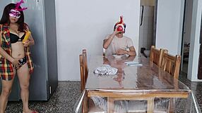 ADORABLE LATINA MAID FLASHES BIG NATURAL TITS FULFILLING DARK FETISH FOR HER MAN