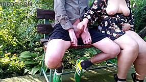 Curvy Stepmom Flashes Natural Tits Public Park Stepson Cums