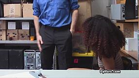 Frizzy Haired Ebony Teen Sucks Patrolman's Big Black Cock On Hidden Cam!