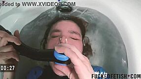 Skinny Bikini Babe in Spandex Dives into Underwater Pool Sex Action