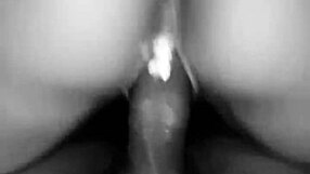 Real ebony stepsis drenches pussy squirting on massive black cock