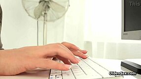 Horny Old Man Pounds Blonde Teen Secretary Doggy at Office!