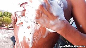 Hey stepmom, bikini backseat railing feels so good