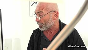 Horny Old Man Pounds Blonde Teen Secretary Doggy at Office!