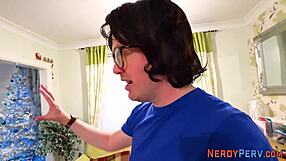 British nerds titty fuck tricked newbie facial cumshot