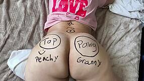 look at this huge fat granny ass getting drawn on those cheeks...