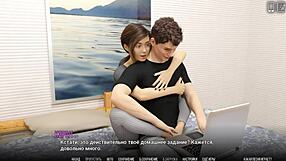 Horny college coed showers licks balls handjobs teacher's monster cock gameplay