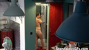 imagine catching your stunning girlfriend totally nude in the shower mirror