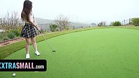 Skinny petite stepdaughter battles stepdaddy's huge cock in her tiny tight mouth