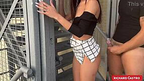 Beautiful Pornstar Princess in Lingerie Talks on Phone Eating Friend's Pussy While Hubby Listens Outdoor