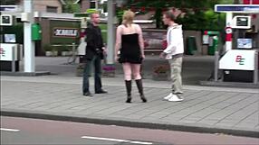 i'm so turned on watching this very pregnant cutie get bent over and fucked by two guys at the public gas station orgy