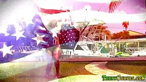 Bodypainted big ass teen, ready to get pounded by monster cock outdoors?