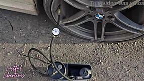 hairy mature milf wife swallows my cum pov public car outdoor homemade