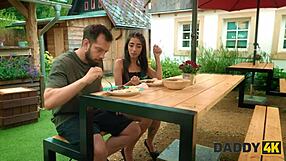 My boyfriend's stepdaddy gave me that rough outdoor pussy pounding