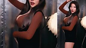 Korean Babe's Massive Tits Bounce During Wild Dance