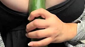 milf rips clothes for cucumber masturbation squirting explosion