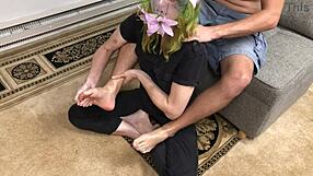 belyla bradley gives a relaxing footjob and sensual foot massage