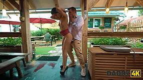 My boyfriend's stepdaddy gave me that rough outdoor pussy pounding