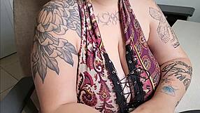 office friend lets you stare at her huge saggy tits and hairy pussy