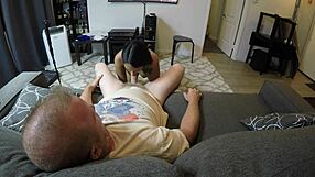 yo mandy mynxx, gag on my cock deepthroat choking pov right on this sofa slut