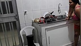 Stepmom Gets FUCKED Hard In Kitchen By Stepson Multiple Cumshots