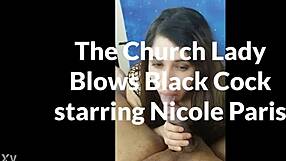 church lady nicole paris blows thick black cock trailer shock!