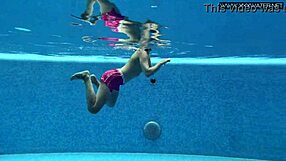 lady dee swims so cute and shy as czech teen in pool