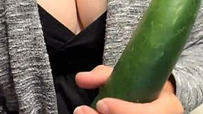 milf rips clothes for cucumber masturbation squirting explosion