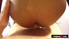 ever wonder how a skinny asian ladyboy's tight ass gets destroyed by rough bareback pounding?