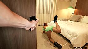 Watch her master every move in that intense yoga lover session