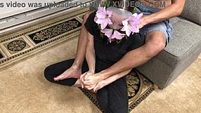 belyla bradley gives a relaxing footjob and sensual foot massage