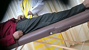 Lucky Patient Receives Steamy Handjob from Sexy Doctor