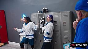 Sneaky Locker Room Petite Fuck Turns Wild With Huge Cock!