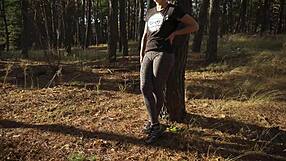 Teen In Leopard Leggings Flaunts Fat Cameltoe And Tight Pussy Lips Outdoors