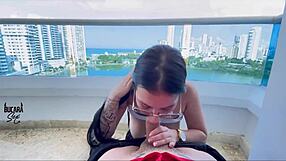 Horny Latina Gives Deepthroat Blowjob Then Rides Monster Cock in Anal Cowgirl