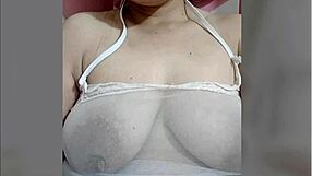 juliana japa's hairy big nipple tits bounce as she rubs 🔥😍