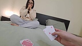 Whoa, big ass latina milf takes creampie after losing cards game!