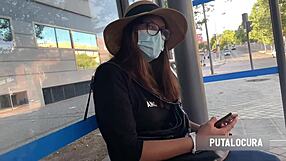 Torbe catches la chilena camila bow bends over bedroom takes small cock interracial doggystyle cum swallow